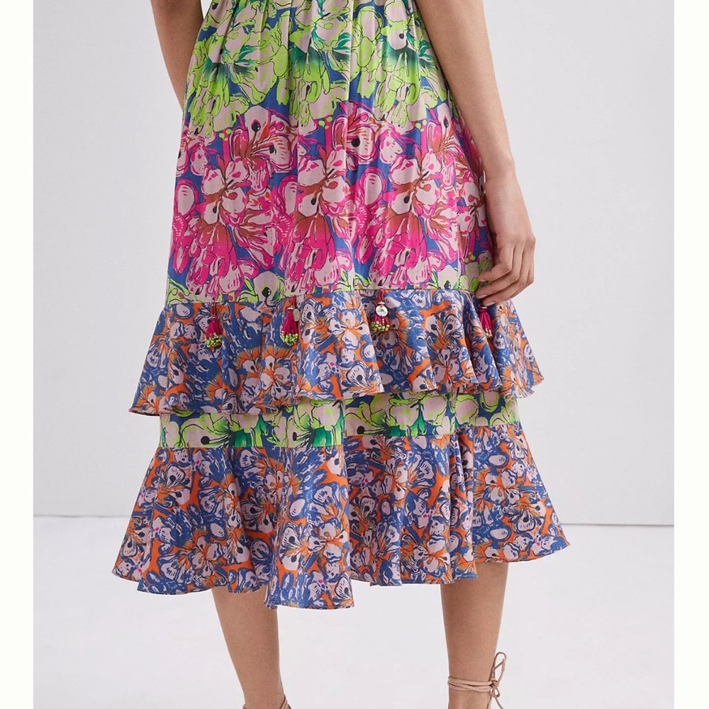 nwt villa Tiered midi Skirt Roopa Pemmaraju small - Picture 2 of 11